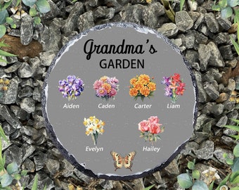 Personalized Garden Decor Stone | Mother's Day Gift | Grandma's Garden | Family Garden Stone | Anniversary Gifts