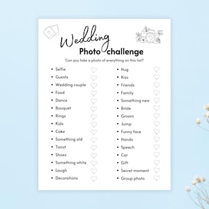 Spel trouwfoto-uitdaging: activiteit vrijgezellenfeest (pdf-download)