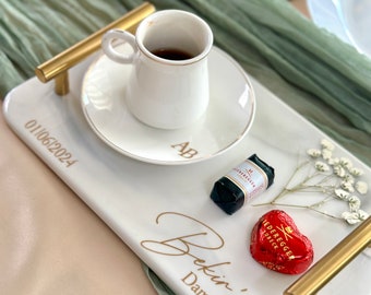 Personalized coffee sticker, foil sticker, with or without date, engagement, wedding, civil ceremony