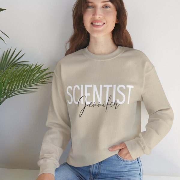 Personalisiertes Wissenschaftler Sweatshirt, Geschenk, benutzerdefinierte Namen, Wissenschaft, Frauen in der Wissenschaft, Forscher