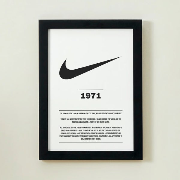 NIKE Swoosh Poster A3/A4 - Jongens Slaapkamer Poster / Muurkunst