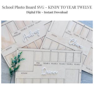 学校写真ボード挿入SVG | 幼稚園から高校3年生まで | レーザーカットファイル | 学年フォトフレーム | デジタルダウンロード