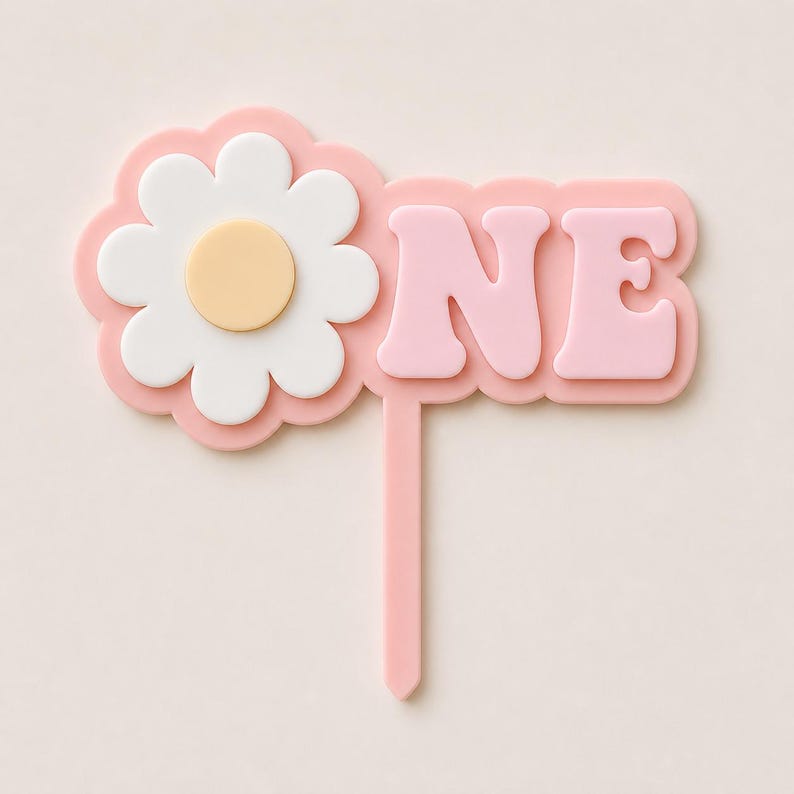 Daisy ONE Cake Topper SVG | First Birthday Flower Design (digital ...