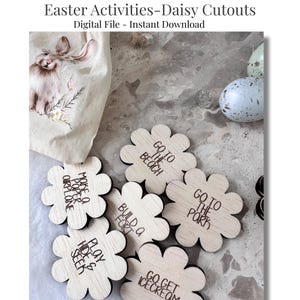 Daisy Adventure Tokens SVG / Gettoni attività per bambini / Idee per avventure pasquali / File tagliato al laser / Download digitale