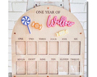 Baby Milestone Photo Board SVG | Laser Cut File, First Year Keepsake (Digital Download)