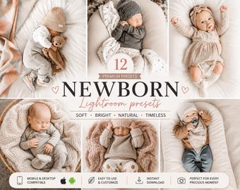 Baby Lightroom Presets, Newborn Family Filters, Soft Light Airy Mommy Blogger Photo Editing
