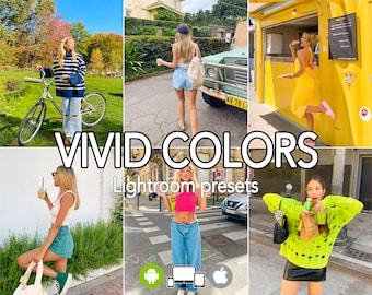 15 Clean Vibrant Lightroom presets Travel Bright Colorful presets Natural Color Pop presets Summer Natural Photo editing Lifestyle presets