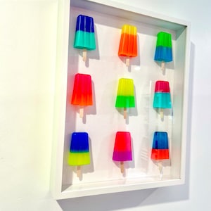 Popsicle resin wall art