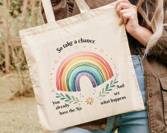 Take a chance Motivational gift - Kindness Gift, Mental health awareness, Inspirational Clothes, Positive Graphic, Stress relief Tote bag