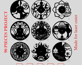90 Projects Yoga - Zodiac Signs - Professions SVG Pack: CNC Laser Cutting Files (Digital Download)