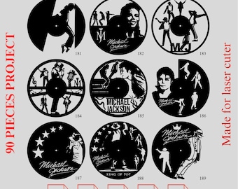 Musician Vinyl Clock Laser Cut Files: 90 Project Bundle (Digital Download)