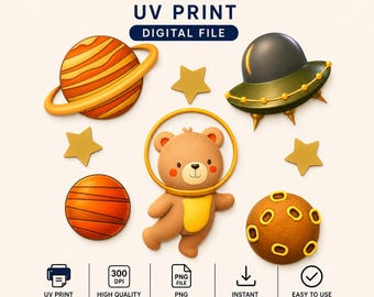 Astronaut Bear SVG | Space Nursery Laser Cut File (Digital Download)