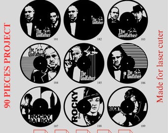 3. Movies & TV Series Laser Cut Vinyl Clock Bundle: CNC Designs (90 Digital Files)