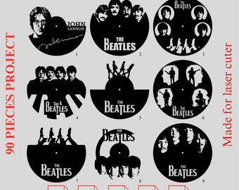 Musician Vinyl Clock Laser Cut Files: 90 Project Bundle (Digital Download)