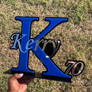 Large Acrylic Centerpieces | Name Centerpieces | 2-Layered Event Table Decor