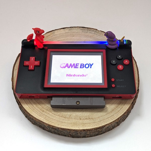 Gameboy Macro - Black and Red - Light-Up Pokemon - Charmeleon vs Ekans - Custom Gameboy Advance