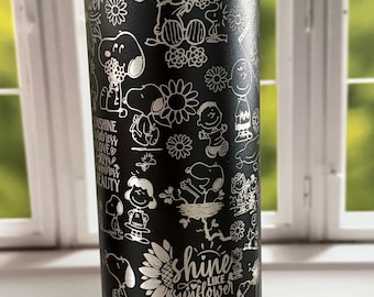 Stanley | snoopy | peanut | woodstock | charlie | friends | sunflowers | custom | laser engraved | etched | tumbler| 40oz | quencher |