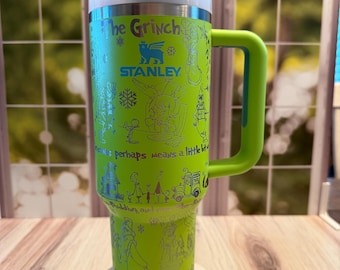 Stanley | grinch | green monster | christmas | whoville | laser engraved | etched | tumbler | quencher | holidays | whoville |
