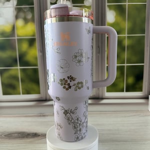 Stanley | kersenbloesem | bloemen | op maat | lasergegraveerd | geëtst | beker| 40oz | quencher | bomen | sakura