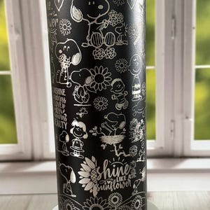 Stanley | Snoopy | Peanut | Woodstock | Charlie | Friends | Sunflowers | Custom | Laser Engraved | Etched | Tumbler| 40oz | Quencher |
