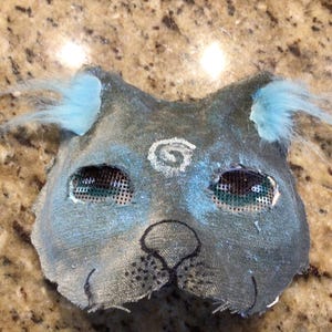blue glitter cat mask premade!!