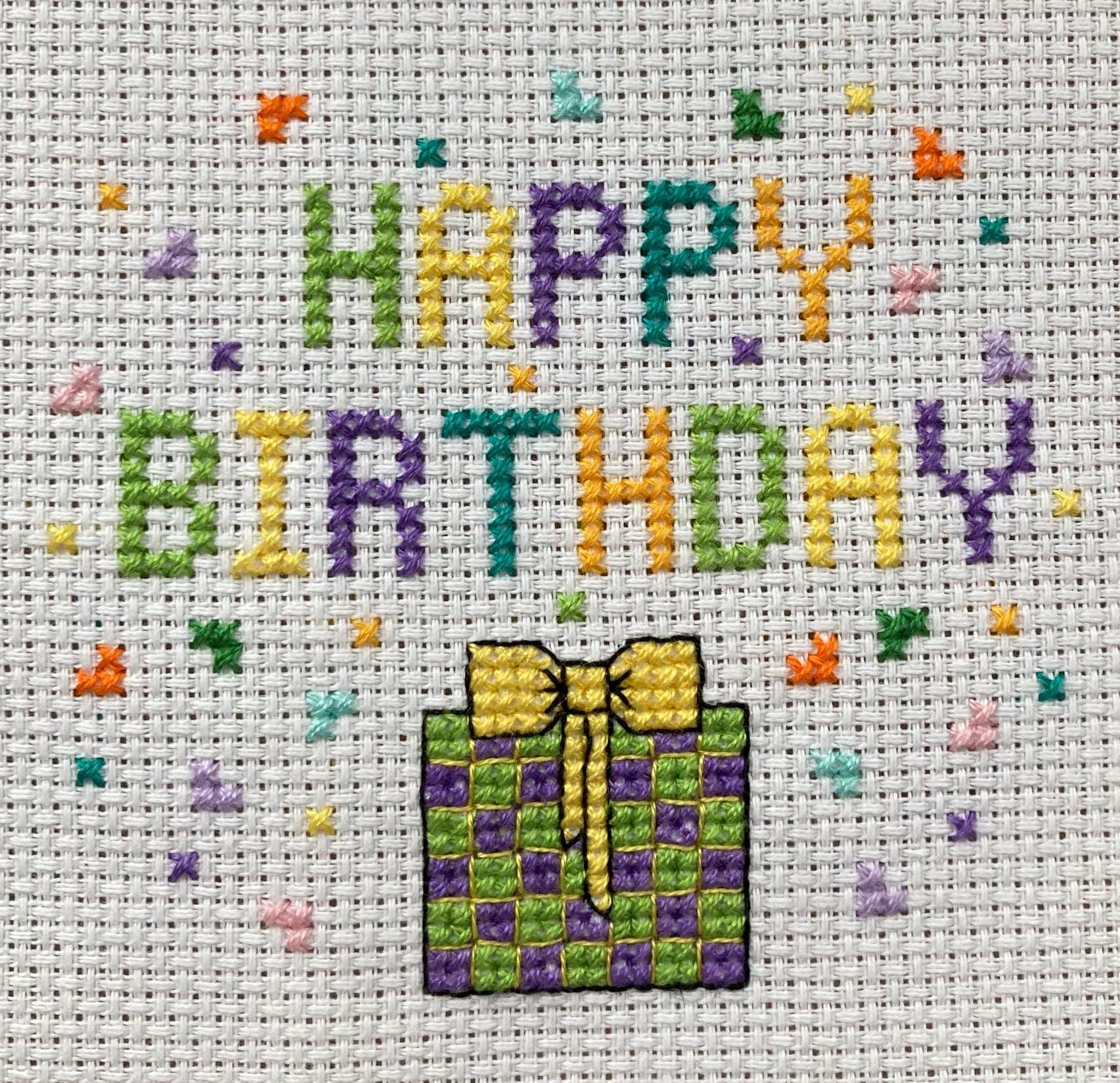 Happy Birthday PDF Cross Stitch Pattern - Etsy