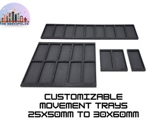 Warhammer the Old World - Base Converter Movement Trays - 25x50mm to 30x60mm Calvary Adapter for miniature games / wargaming / rank & flank