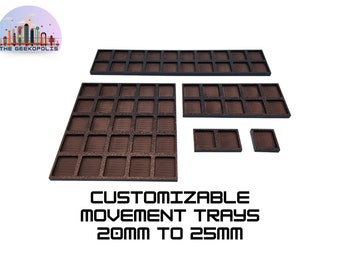 Warhammer the Old World - Base Converter Movement Trays - 20mm to 25mm Square Adapter for miniature games / wargaming / rank & flank