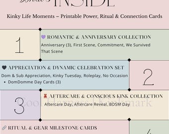 Kinky Life Moments – Printable Card Collection for Power, Ritual & Connection (A6 - 20 Cards)
