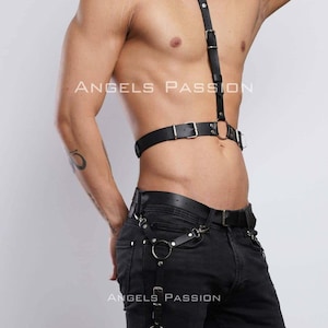 Mens Leather Lingerie Harness, Men Bondages Full Body