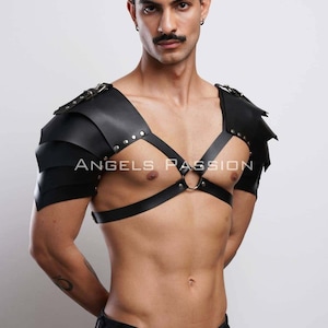 Men&#39;s Leather Gladiator Chest Harness , Bulldog Harness, Stylish and Adjustable