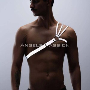 Glow In The Dark Reflective Chest Harness for Men - Clubwear - Rave Clothing - Plus Size Options - Partywear