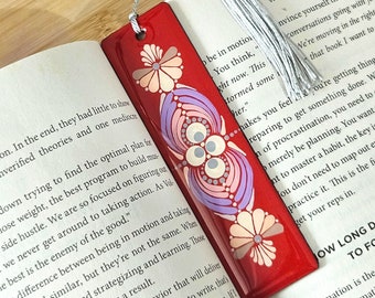 ★希少デザイン・新品・未使用Madovagloves Hand Painted Wooden Resin Coated Dot Mandala Bookmark - Gift