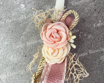 Vintage-Inspired Rose Easter Candle (15")