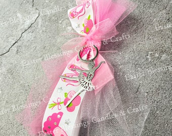 Pink Ballerina Keychain Easter Candle (15")