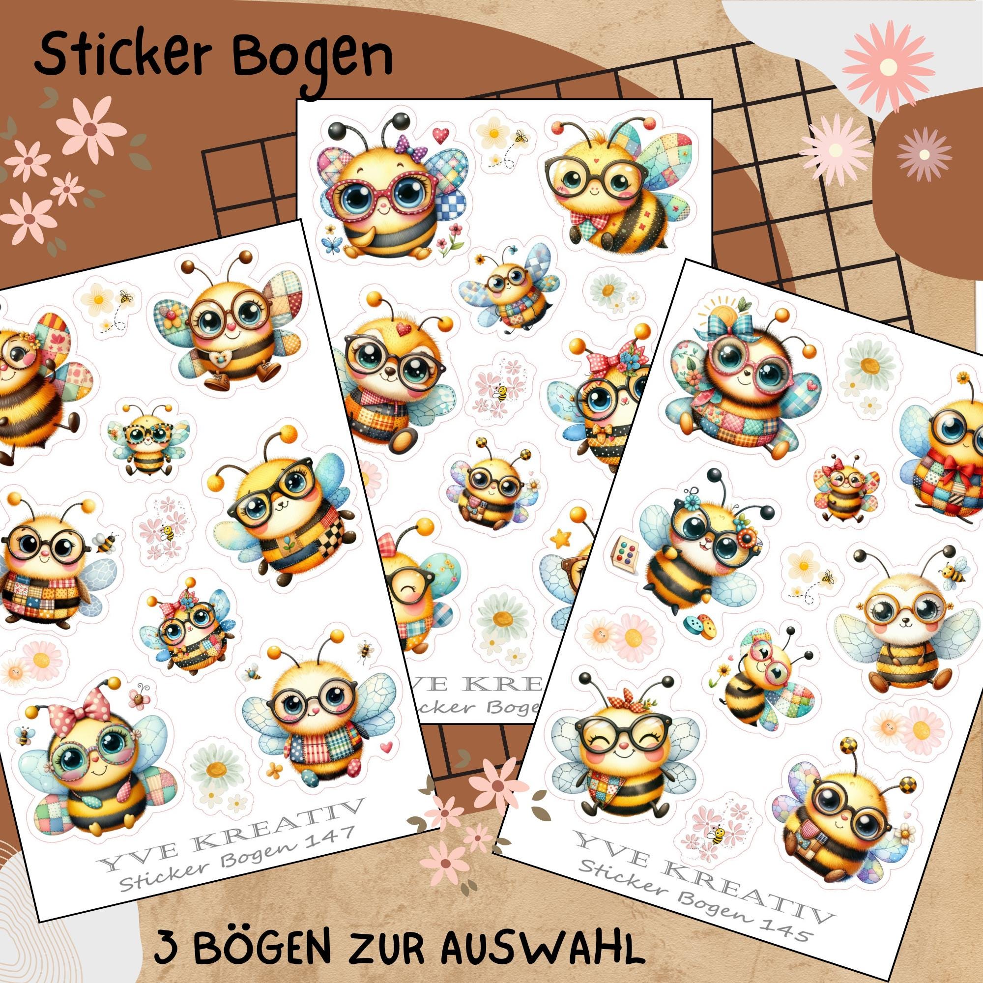 25 Etiketten/Aufkleber „von glücklichen Bienen……. gesammelt 3,4cm D