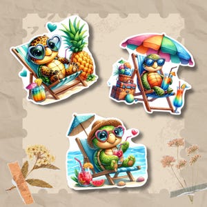 Kofferaufkleber, Aufkleber, Reiseaufkleber, Strand Sticker, großer Koffer Sticker 3 Aufkleber zur Auswahl in Weiß oder Transparent  #SEG8