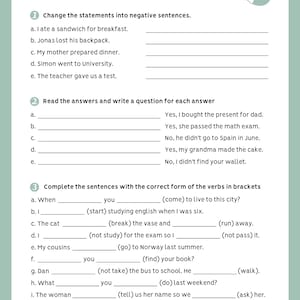 Peut inclure: Une feuille de travail avec des exercices de grammaire pour le passé simple. La feuille de travail comprend des questions à choix multiples et des phrases à compléter.