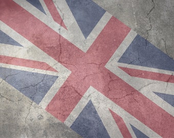 Union Jack Model Display Base: Concrete Texture, HD Foamex Print