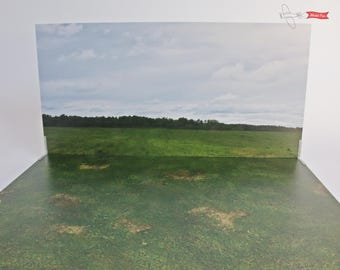 Display Base For A Model, Airfield + Sky Bakcground, HD Quality Print On Foamex