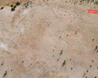 Display Base For A Model, Desert Sand With Wheel Marks, HD Quality Print On Foamex