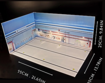 Modern Aircraft Hangar Diorama For A Model, HD Quality Print On Foamex