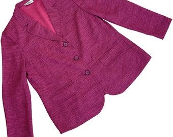 Blazer cutaway in twill di cassimere di poliestere vintage anni '80 modello AZ (Germania) rosa: L