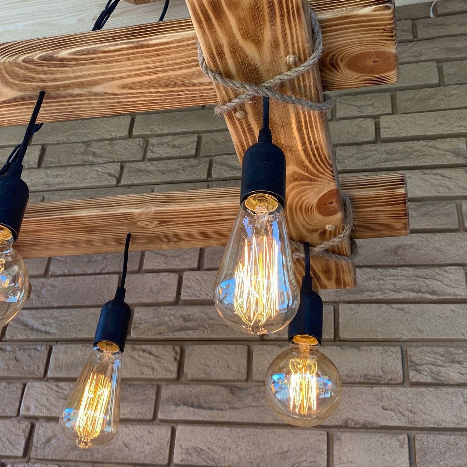 View of Loft Style Chandelier - Etsy