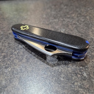 84mm Spydernox w/ Blue G10 Liners & Micarta Plus Scales