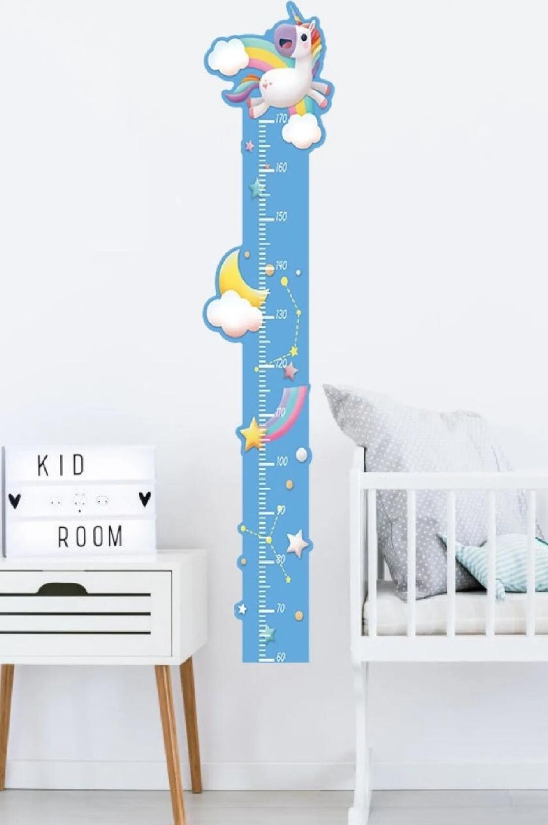 Cute Height Meter Sticker Height Measuring Ruler Kids Room Wall Sticker ...