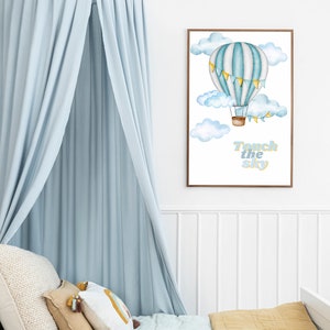 Touch The Sky|Nursery Wall Prints|Wall Prints|Kids Room Decor|Hot Air Balloon|Playroom Decor|Nursery Decor|Digital Download|Printables|Baby