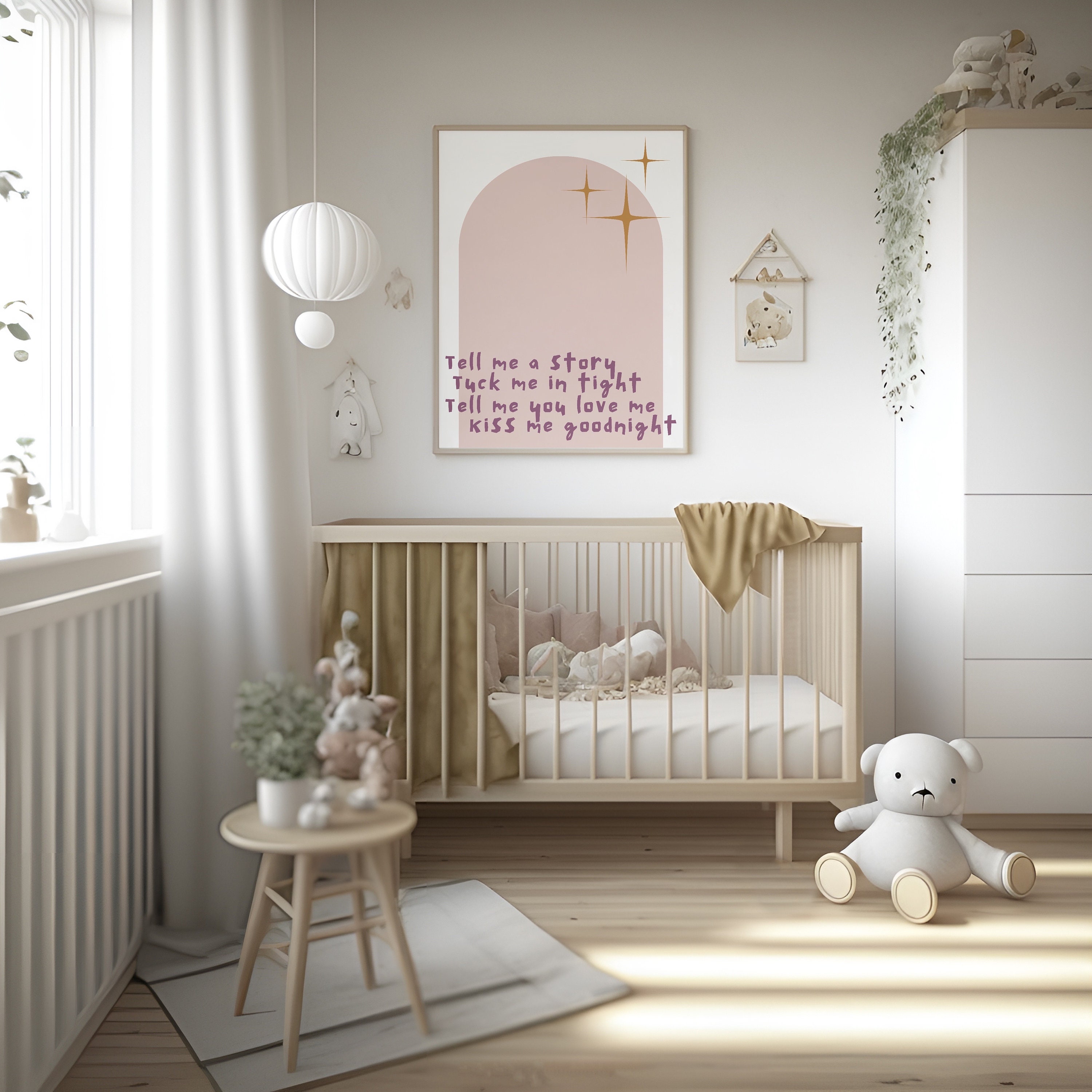 Nighttime Poem A4 Nursery Prints Nursery Decor Sweetdreams Baby Kids ...