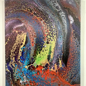 Crazy colors abstract acrylic painting 16x20