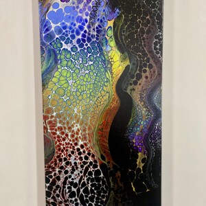 Rainbow abstract acrylic painting 10x20